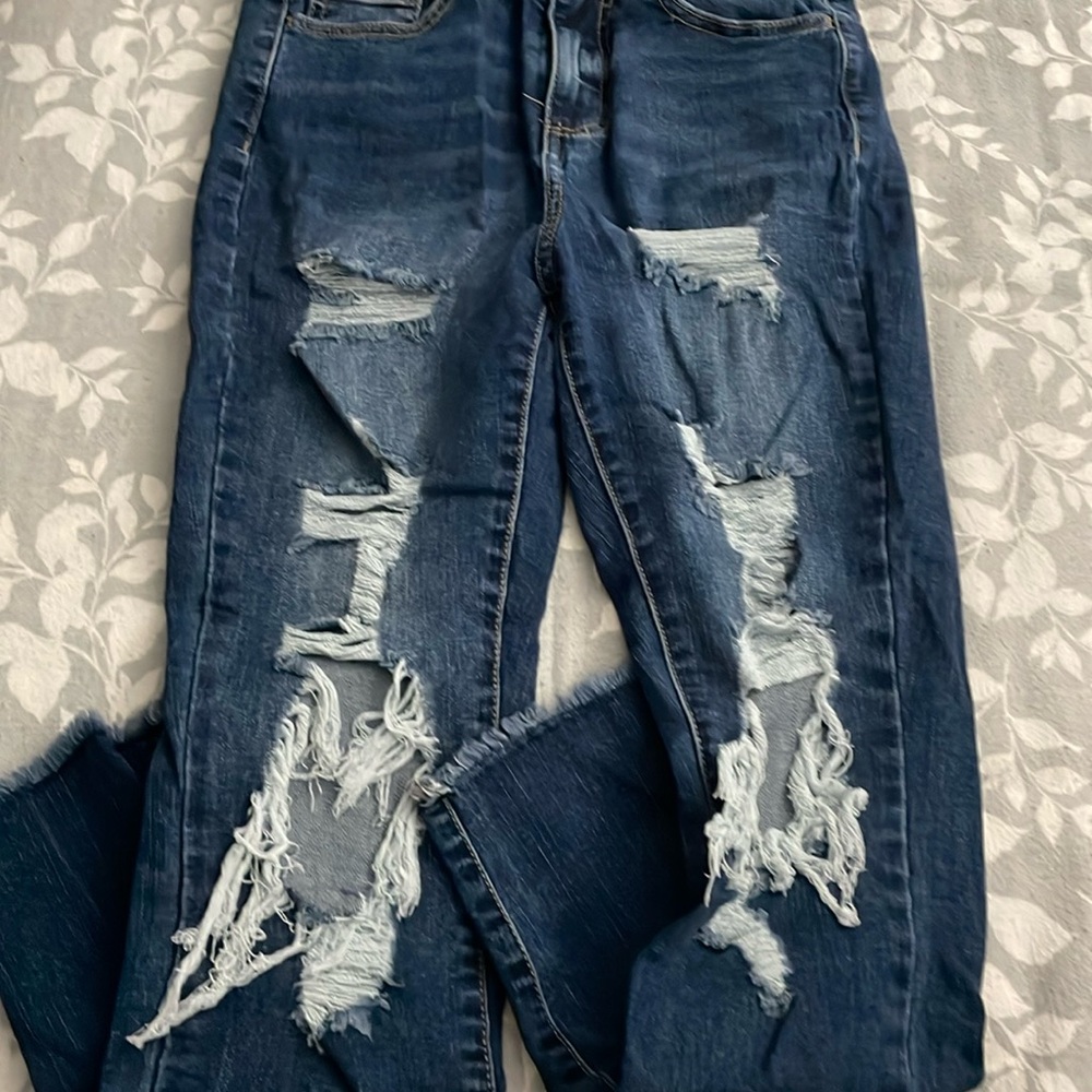 dark blue ripped jeans too small were my favorite when the fit me worn